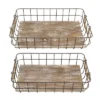 2pc Rectangle Rustic Wood And Metal Basket Set Brown - Stonebriar Collection -Baxton Studio Store GUEST 00a76902 c224 43b8 91c5 9cca86e52fff