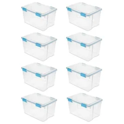 Sterilite 54 Quart Clear Plastic Stackable Storage Container Box Bin With Air Tight Gasket Seal Latching Lid Long Term Organizing Solution -Baxton Studio Store GUEST 00a8d29c 55e4 45ba 8804 1e740ace1547