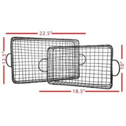 Set Of 2 Rectangle Trays Black Metal - Foreside Home & Garden -Baxton Studio Store GUEST 01f998b9 cae8 4742 a7b7 485d8f53895e