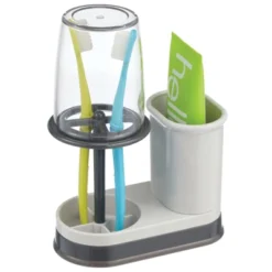 MDesign Toothpaste/Toothbrush Holder Stand Center, Rinse Cup/Cover 22 MDesign Toothpaste/Toothbrush Holder Stand Center, Rinse Cup/Cover -Baxton Studio Store GUEST 02ef2ab0 a983 4411 ad8e daacbe31843b
