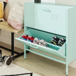Cache 2 Door Shoe Storage Cabinet Mint - Novogratz -Baxton Studio Store GUEST 0301fbfe 81fa 448a a50f 73ae079c24dc