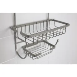 Home Basics Heavy Weight Satin Nickel Shower Caddy -Baxton Studio Store GUEST 03de6cb3 9341 44e3 95b0 cb210b5c8db4
