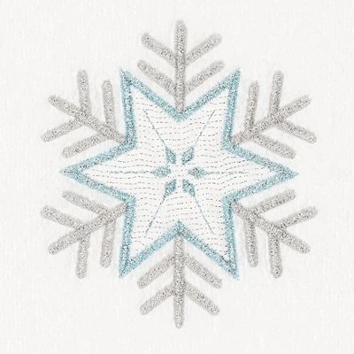 2pk Crystal Snowflake Hand Towel Set White - Linum Home Textiles 4 2pk Crystal Snowflake Hand Towel Set White - Linum Home Textiles - Image 2