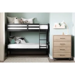 Twin Fakto Solid Wood Bunk Beds Matte Black - South Shore -Baxton Studio Store GUEST 069925bb e32a 486a bafb acb045c713f1