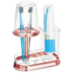 MDesign Toothpaste/Toothbrush Holder Stand Center, Rinse Cup/Cover 28 MDesign Toothpaste/Toothbrush Holder Stand Center, Rinse Cup/Cover -Baxton Studio Store GUEST 074f67d8 4c17 409b 85ac 1262177b5893