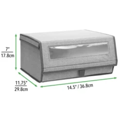 MDesign Large Fabric Closet Shoe Storage Box, 4 Pack, Gray Herringbone 10 MDesign Large Fabric Closet Shoe Storage Box, 4 Pack, Gray Herringbone -Baxton Studio Store GUEST 08bdbe44 b427 4e93 ae17 56b9af2efde6