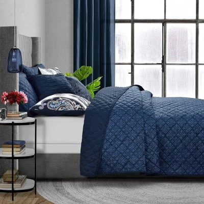 Danica Bed In A Bag Comforter Set Navy Blue Navy Blue/Off White - Lanwood Home 3 Danica Bed In A Bag Comforter Set Navy Blue Navy Blue/Off White - Lanwood Home