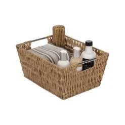 Simplify 3pc Rattan Tote Set With Sterling Silver Handles Natural -Baxton Studio Store GUEST 08d31996 582d 4213 b07c 0742f344670e