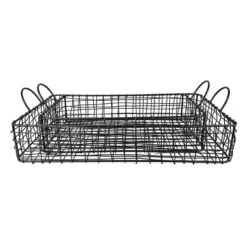 Set Of 2 Rectangle Trays Black Metal - Foreside Home & Garden -Baxton Studio Store GUEST 09ed989c 1469 4c58 8b45 c8ef8b55810d