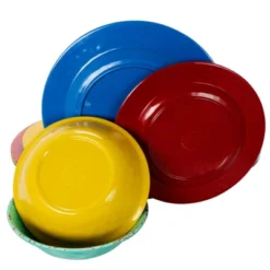 Gibson Studio California Mauna 12 Piece Assorted Crackle Decal Melamine Dinnerware Set -Baxton Studio Store GUEST 0aec379a 95d8 4368 989e 3d92c78f565a