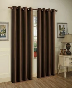 J&V TEXTILES 2 Panels Solid Grommet Faux Silk Window Curtain Drapes Treatment 58" Wide And 84" Length (Black) -Baxton Studio Store GUEST 0dba691a 1a8d 4d2d 892f 165749891e76