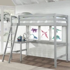 Kids' Twin Caspian Study Loft Gray - Hillsdale Furniture -Baxton Studio Store GUEST 1190283d 356a 4f1a b3f3 60940b0ae986