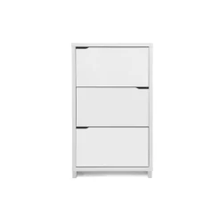 Simms 3 Drawer Modern Shoe Cabinet White - Baxton Studio -Baxton Studio Store GUEST 14a40994 94db 4c92 96ed 81f6dc072c5f