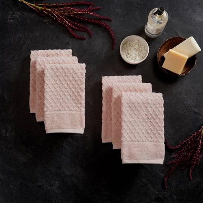 6pc Cotton Diamond Textured Hand Towel Set - Isla Jade 14 6pc Cotton Diamond Textured Hand Towel Set - Isla Jade - Image 12