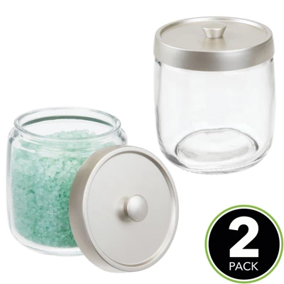 MDesign Glass Vanity Storage Organizer Apothecary Jar 4 MDesign Glass Vanity Storage Organizer Apothecary Jar - Image 2