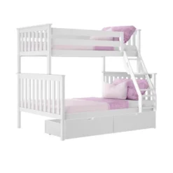 Max & Lily Twin Over Full Bunk Bed With Under Bed Storage Drawers -Baxton Studio Store GUEST 17366c95 ffba 4ed5 9667 08f1b8c0a939