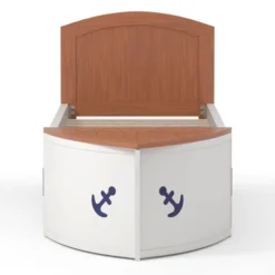 Twin Collindale Boat Design Kids' Bed With Trundle White/Oak - MiBasics -Baxton Studio Store GUEST 18521ecd 4335 42d1 84fe 5ae8dc8789bd