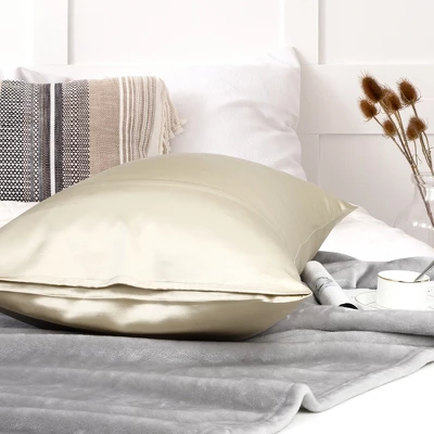 1 Pc Standard Silk For Hair And Skin Pillowcase Taupe - PiccoCasa 4 1 Pc Standard Silk For Hair And Skin Pillowcase Taupe - PiccoCasa - Image 2