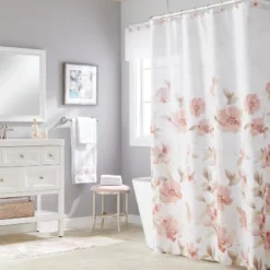 Misty Floral Shower Curtain Pink - Saturday Knight Ltd. -Baxton Studio Store GUEST 19c302ea 8cf0 41b5 9085 3600b0bf795a