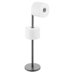 MDesign Toilet Paper Roll Holder Stand/Dispenser - Brushed Stainless - Bronze -Baxton Studio Store GUEST 19cf7fcd 6a3a 47c0 851d 93dfea0df82c