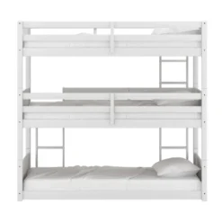 Twin Capri Wood Triple Bunk Bed White - Hillsdale Furniture -Baxton Studio Store GUEST 1a867f17 7cb2 44e1 8991 2eddc6d10602