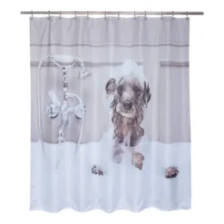 Dog Bath Shower Curtain White - Moda At Home 5 Dog Bath Shower Curtain White - Moda At Home -Baxton Studio Store GUEST 1ae20001 c085 4d42 81fd 4c4f0e496b70