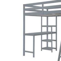 Full/ Twin Size Loft Bed With Wardrobe, Desk And Shelves-ModernLuxe -Baxton Studio Store GUEST 1d000f9a 2c5a 4bf3 b6d8 5de33b0af5fa