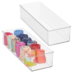 MDesign Plastic Drawer Organizer Bin For Closets - Clear -Baxton Studio Store GUEST 1ecf2cce 193d 4039 b29c f88061eeff2e