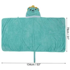 Unique Bargains Soft Absorbent Coral Fleece Hooded Towel For Bathroom Classic Design 53"x31" Light Green 1 Pc -Baxton Studio Store GUEST 1f136c2c 5497 4e31 b671 7eec5636f0fa