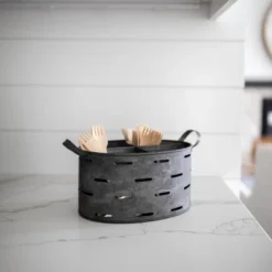 Galvanized Metal Utensil Caddy - Foreside Home & Garden -Baxton Studio Store GUEST 1f4cdb4f ff69 4939 ade6 6ec6093ff5a0