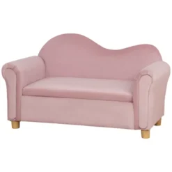 Qaba Ergonomic Foam Kids Sofa With Inner Toy Storage Chest, Velvet Kids Couch With Soft Arms, Children's Lounge Furniture, Pink 9 Qaba Ergonomic Foam Kids Sofa With Inner Toy Storage Chest, Velvet Kids Couch With Soft Arms, Children's Lounge Furniture, Pink -Baxton Studio Store GUEST 2203e2d9 c51e 4f32 877a 3caa3ad67202