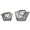 Set Of 2 Oblong Black Metal & Wood Baskets - Foreside Home & Garden -Baxton Studio Store GUEST 22103448 348e 4309 80df 73cc379f8d13