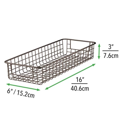 MDesign Bath Metal Storage Organizer Basket - 4 Pack 10 MDesign Bath Metal Storage Organizer Basket - 4 Pack - Image 8