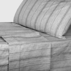 King Printed Pattern Peached Cotton Percale Melange Sheet Set Minimal - Macaron -Baxton Studio Store GUEST 2331c1fa ec0d 4782 9523 5e18104090ff