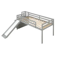 Twin Size Loft Bed With Staircase, Safety Guardrails And Slide-ModernLuxe -Baxton Studio Store GUEST 23e03862 e8e6 471f b151 44c16308d0ec