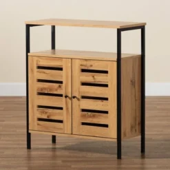 Vander Wood And Metal 2 Door Shoe Cabinet Oak Brown/Black - Baxton Studio 20 Vander Wood And Metal 2 Door Shoe Cabinet Oak Brown/Black - Baxton Studio -Baxton Studio Store GUEST 24aafabd 9de9 4a11 b17b 677792f7fe5b