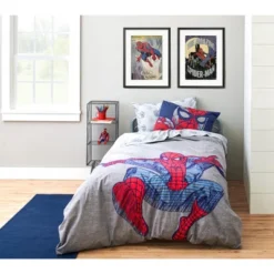 Saturday Park Marvel Spiderman Web Stripe 100% Organic Cotton Bed Set -Baxton Studio Store GUEST 25e68a6d 0639 416b ae92 3b407a6eb27a