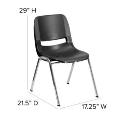 Emma And Oliver Ergonomic Shell Stack Chair - 16" Seat Daycare Home School -Baxton Studio Store GUEST 26e17b9b 9a5e 4720 a5f9 7b9bba020993