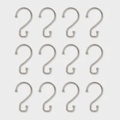 S Hook Without Roller Ball Shower Curtain Rings Brushed Nickel - Made By Design™ -Baxton Studio Store GUEST 2794d9b6 ea7f 4363 86fb 4ac18f942e87