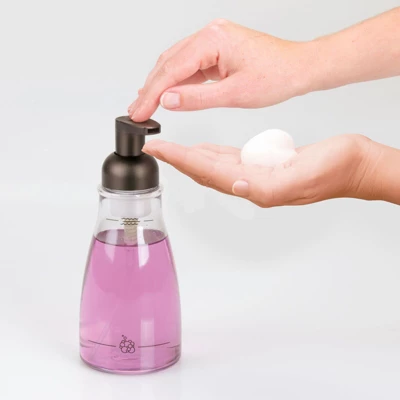 MDesign Round Refillable Foaming Hand Soap Dispenser Pump, 2 Pack 6 MDesign Round Refillable Foaming Hand Soap Dispenser Pump, 2 Pack - Image 4