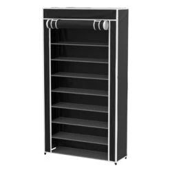 Hastings Home Freestanding Tiered Shoe Rack With Dust Cover - Black 9 Hastings Home Freestanding Tiered Shoe Rack With Dust Cover - Black -Baxton Studio Store GUEST 286e00b5 8965 473e bcb5 14e68ac593f5