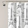 72"x72" Single Kids' Paris Bonjour Shower Curtain Black/White - Lush Décor -Baxton Studio Store GUEST 298bb3de e71a 4176 907f ecfe975a6244