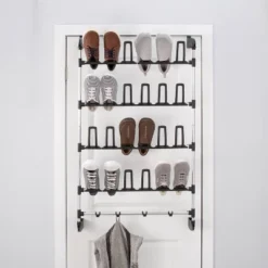 Organize It All Overdoor 12 Pair Shoe Rack With 4 Accessory Hooks -Baxton Studio Store GUEST 29949e5b 05ed 4db7 a3ea 41bac55dc374