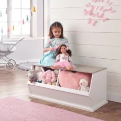 Badger Basket Two Bin Stackable Storage Cubby White/Gray Woodgrain -Baxton Studio Store GUEST 2a61ba89 5b0c 4d8a a8f4 f718f1a9e022