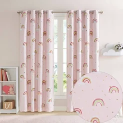 Natalie Rainbow With Metallic Printed Total Blackout Window Panel Pink - Mi Zone 18 Natalie Rainbow With Metallic Printed Total Blackout Window Panel Pink - Mi Zone -Baxton Studio Store GUEST 2c358442 8974 4445 b74c f957db6e460b