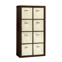 Stow Away 8 Cube Organizer Smoked Oak - Sauder -Baxton Studio Store GUEST 2ce48890 9553 481d a604 d919ae3c45a5