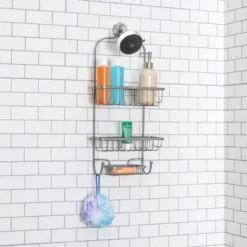 Home Basics Heavy Weight Satin Nickel Shower Caddy -Baxton Studio Store GUEST 2d4232f5 92d0 498a b89b 77d3781aa90e