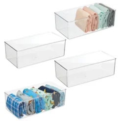 MDesign Plastic Drawer Organizer Bin For Closets - Clear -Baxton Studio Store GUEST 2d52188c 887b 4b1f 93ca 76f08efd665d