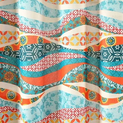 72"x72" Hailey Watercolor Wave Single Shower Curtain Turquoise - Lush Décor 4 72"x72" Hailey Watercolor Wave Single Shower Curtain Turquoise - Lush Décor - Image 2