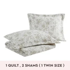 Laura Ashley Walled Garden 100% Cotton Quilt Bedding Set Brown -Baxton Studio Store GUEST 2e2bc01b 53f4 4448 8457 bd5b36e544be